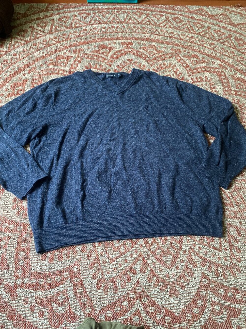 Deep Blue Nautica Knit V Neck Sweater